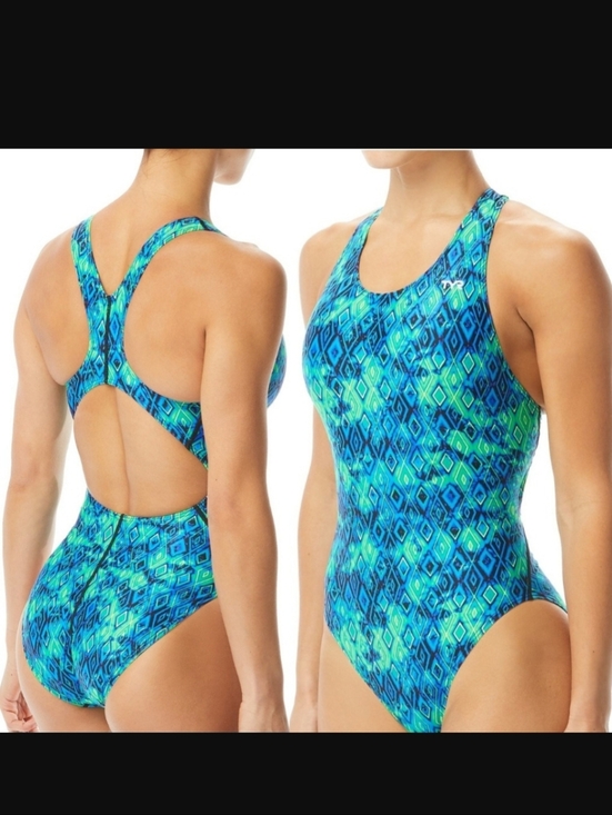 TYR Other - TYR Snug Compressed Fit Floral Tie-Dye One-Piece Swimsuit Size 38